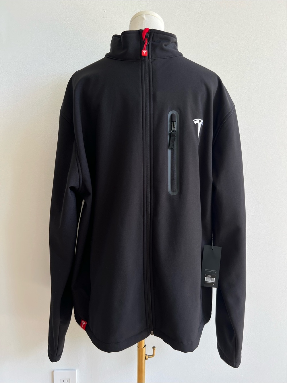 NWT Tesla Corp Jacket Men’s Sz XL Black Softshell Fleece Lined Embroidered Logo